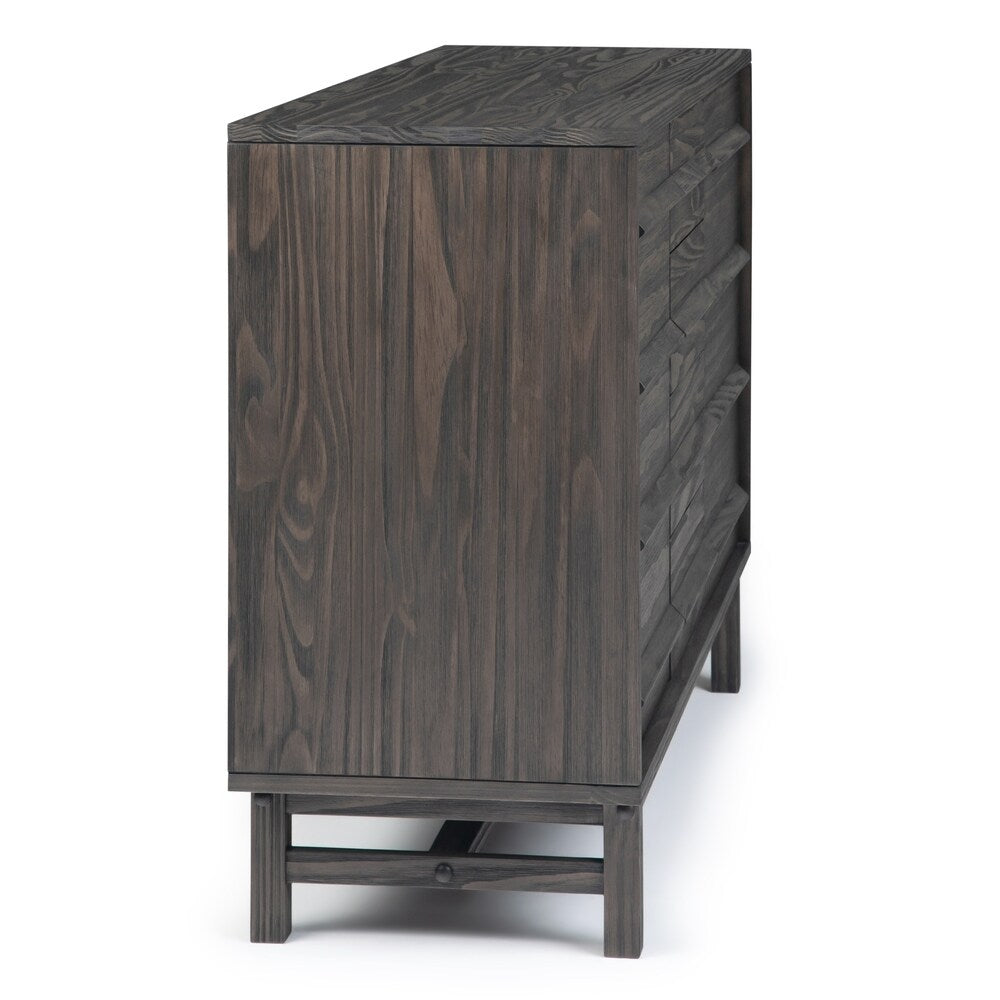 WYNDENHALL Blair SOLID WOOD 54 inch Wide Rustic Modern Sideboard Buffet in Driftwood - 54 W x 18 D x 36 H
