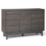 WYNDENHALL Blair SOLID WOOD 54 inch Wide Rustic Modern Sideboard Buffet in Driftwood - 54 W x 18 D x 36 H