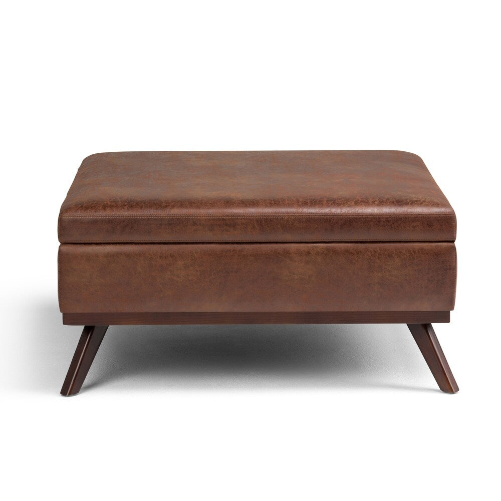WYNDENHALL Ethan 38 inch Wide Mid Century Modern Square Table Ottoman