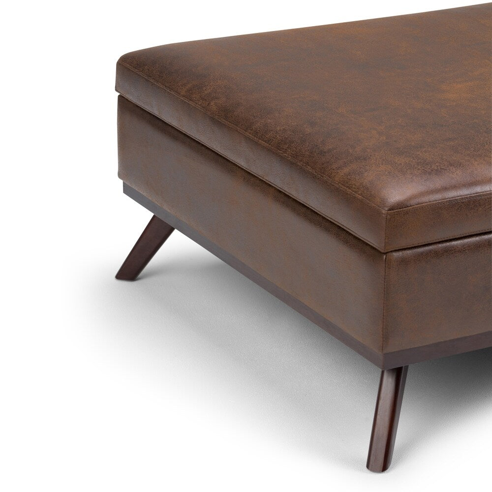 WYNDENHALL Ethan 38 inch Wide Mid Century Modern Square Table Ottoman