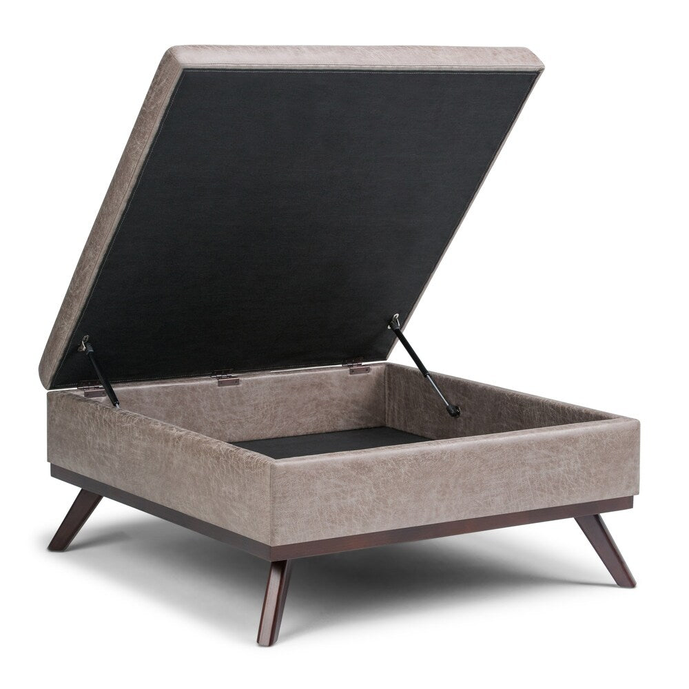 WYNDENHALL Ethan 38 inch Wide Mid Century Modern Square Table Ottoman
