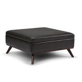 WYNDENHALL Ethan 38 inch Wide Mid Century Modern Square Table Ottoman