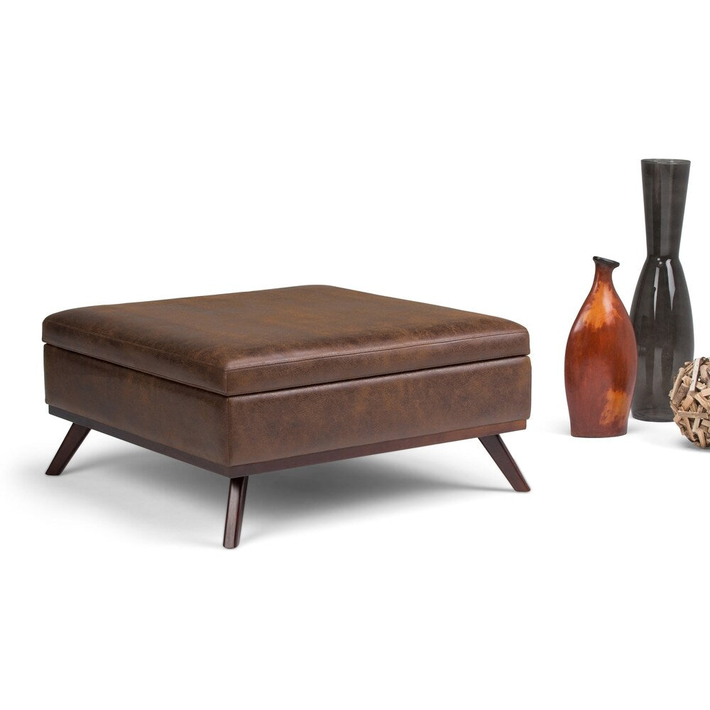 WYNDENHALL Ethan 38 inch Wide Mid Century Modern Square Table Ottoman