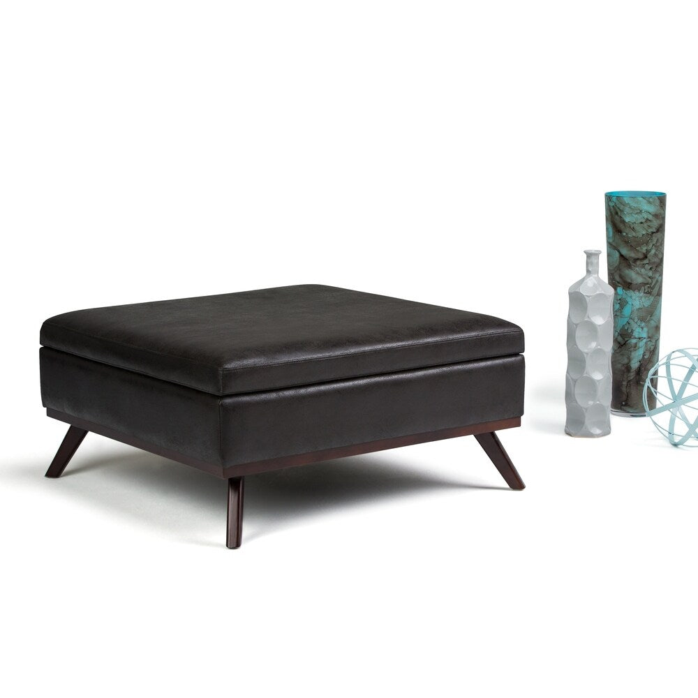 WYNDENHALL Ethan 38 inch Wide Mid Century Modern Square Table Ottoman