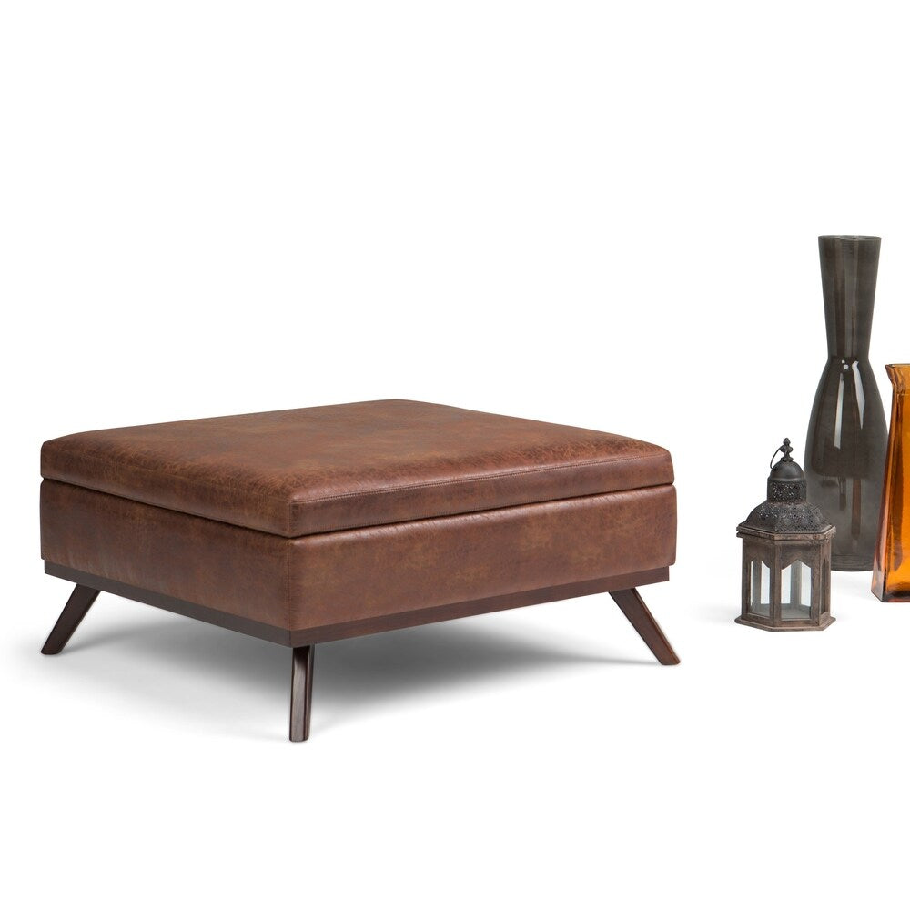 WYNDENHALL Ethan 38 inch Wide Mid Century Modern Square Table Ottoman