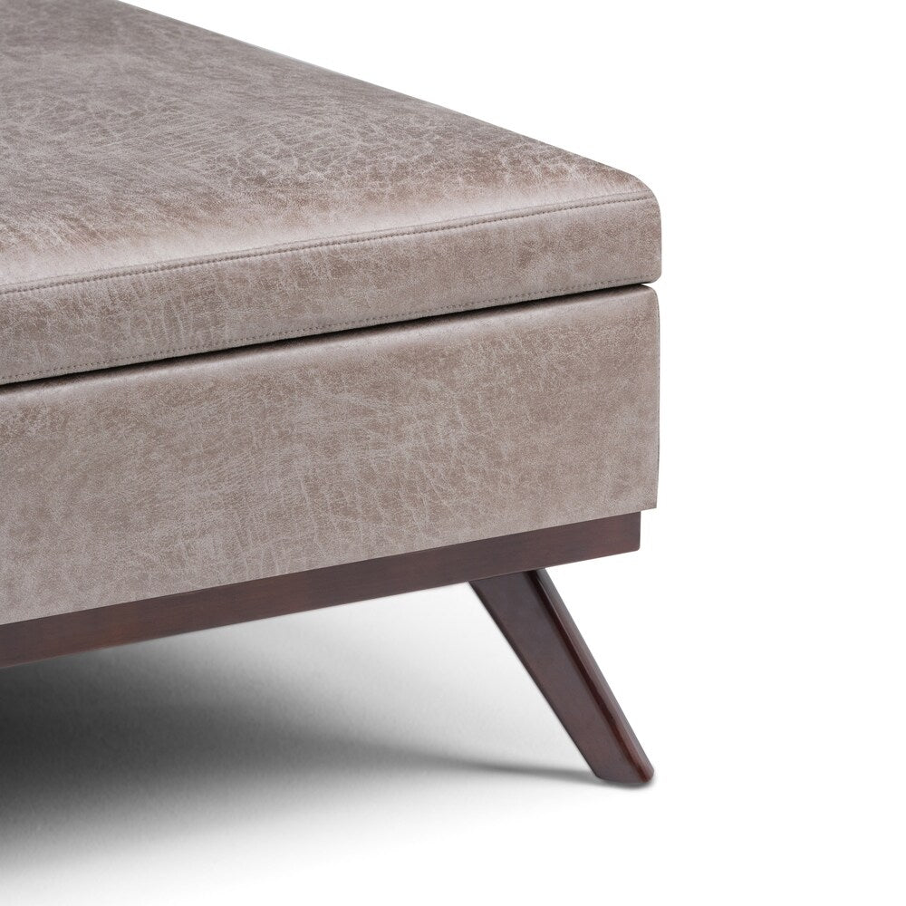 WYNDENHALL Ethan 38 inch Wide Mid Century Modern Square Table Ottoman