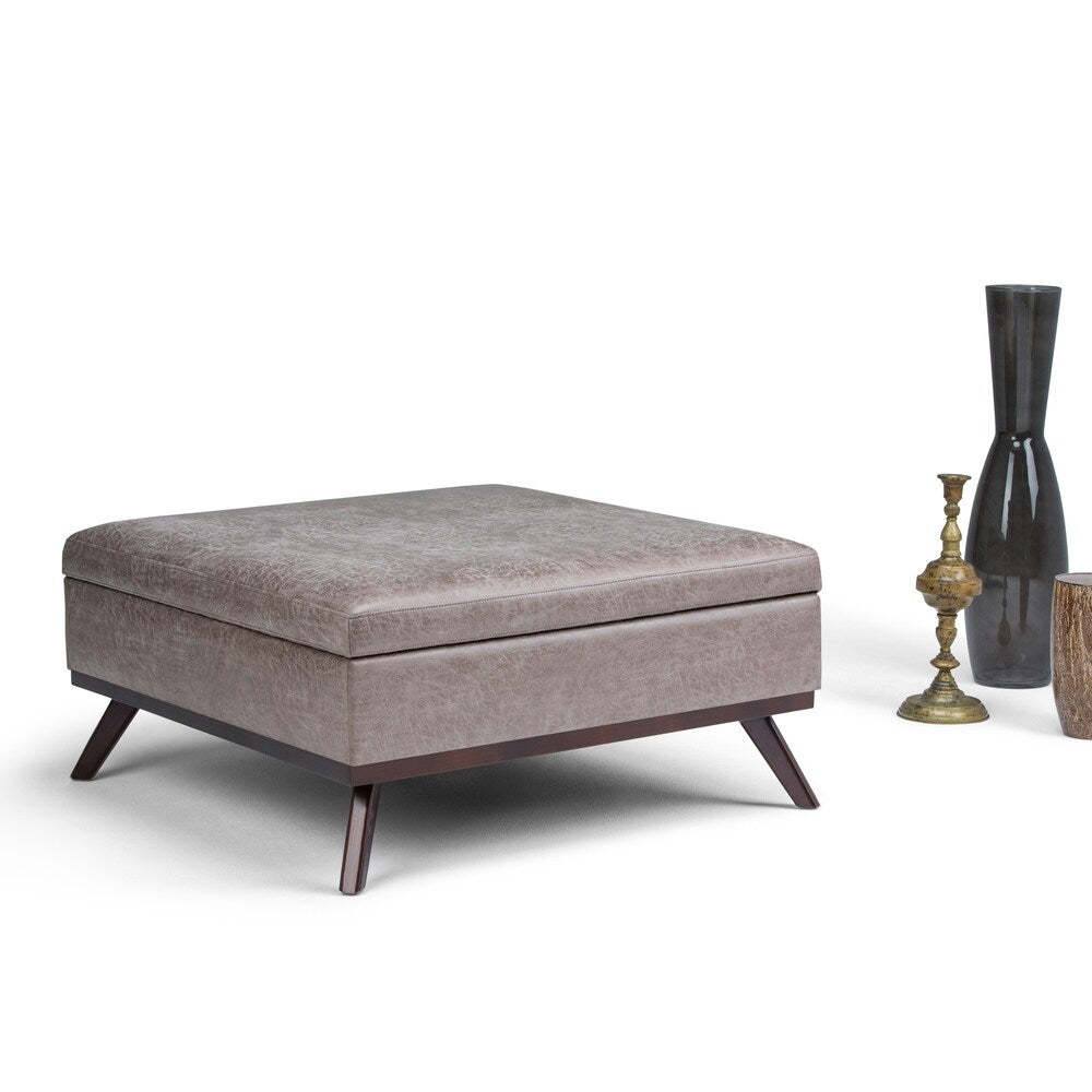 WYNDENHALL Ethan 38 inch Wide Mid Century Modern Square Table Ottoman