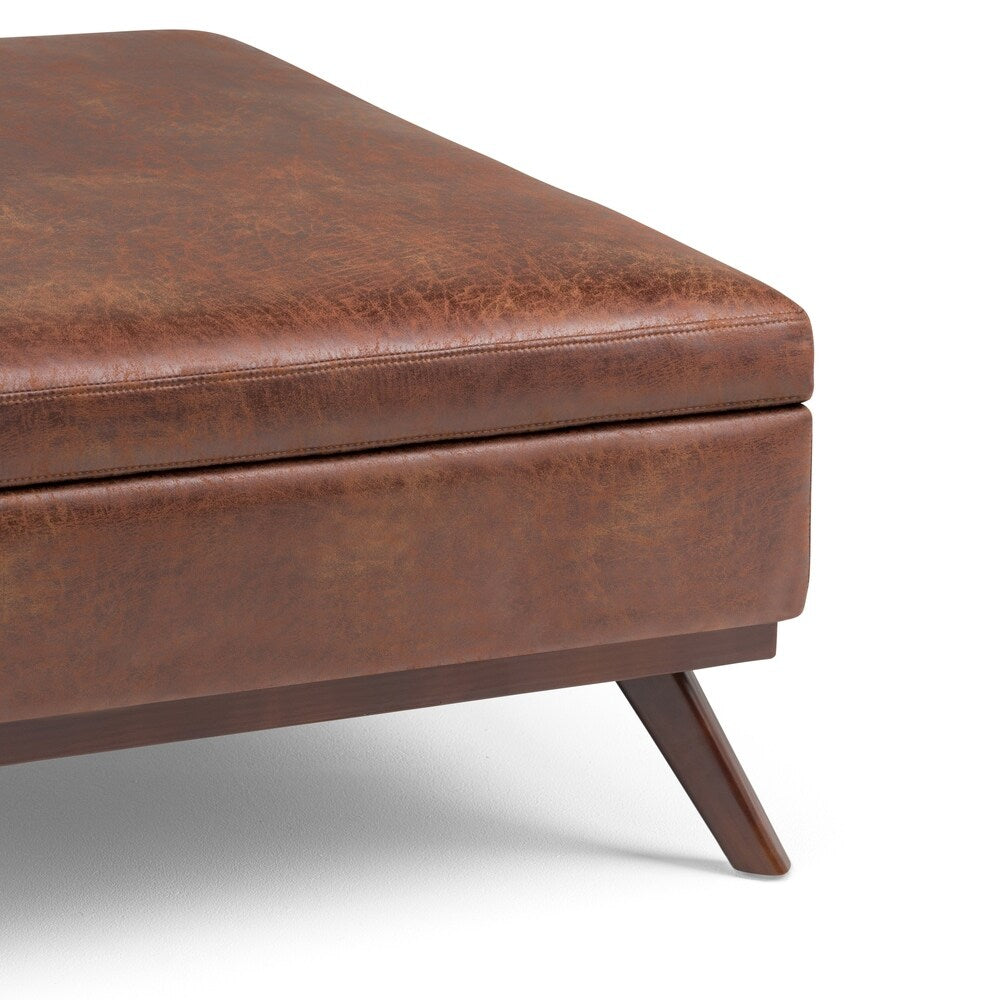 WYNDENHALL Ethan 38 inch Wide Mid Century Modern Square Table Ottoman