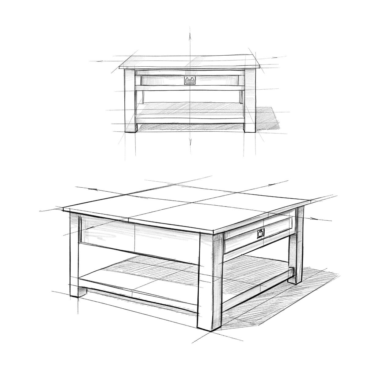 WYNDENHALL Garret SOLID ACACIA WOOD 38 inch Wide Square Rustic Coffee Table - 38 W x 38 D x 19 H