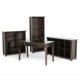 WYNDENHALL Halifax SOLID WOOD 57 inch Wide Transitional 8 Cube Bookcase Storage Sofa Table in Dark Brown
