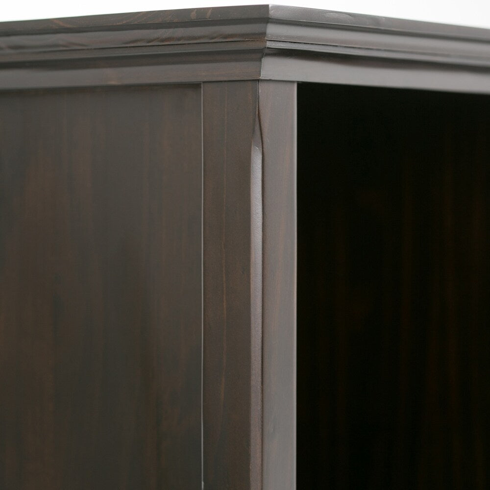 WYNDENHALL Halifax SOLID WOOD 57 inch Wide Transitional 8 Cube Bookcase Storage Sofa Table in Dark Brown