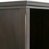 WYNDENHALL Halifax SOLID WOOD 57 inch Wide Transitional 8 Cube Bookcase Storage Sofa Table in Dark Brown