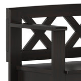 WYNDENHALL Halifax SOLID WOOD 36 inch Wide Transitional Small Entryway Storage Bench -  17"D x 36" W x 27.8"H
