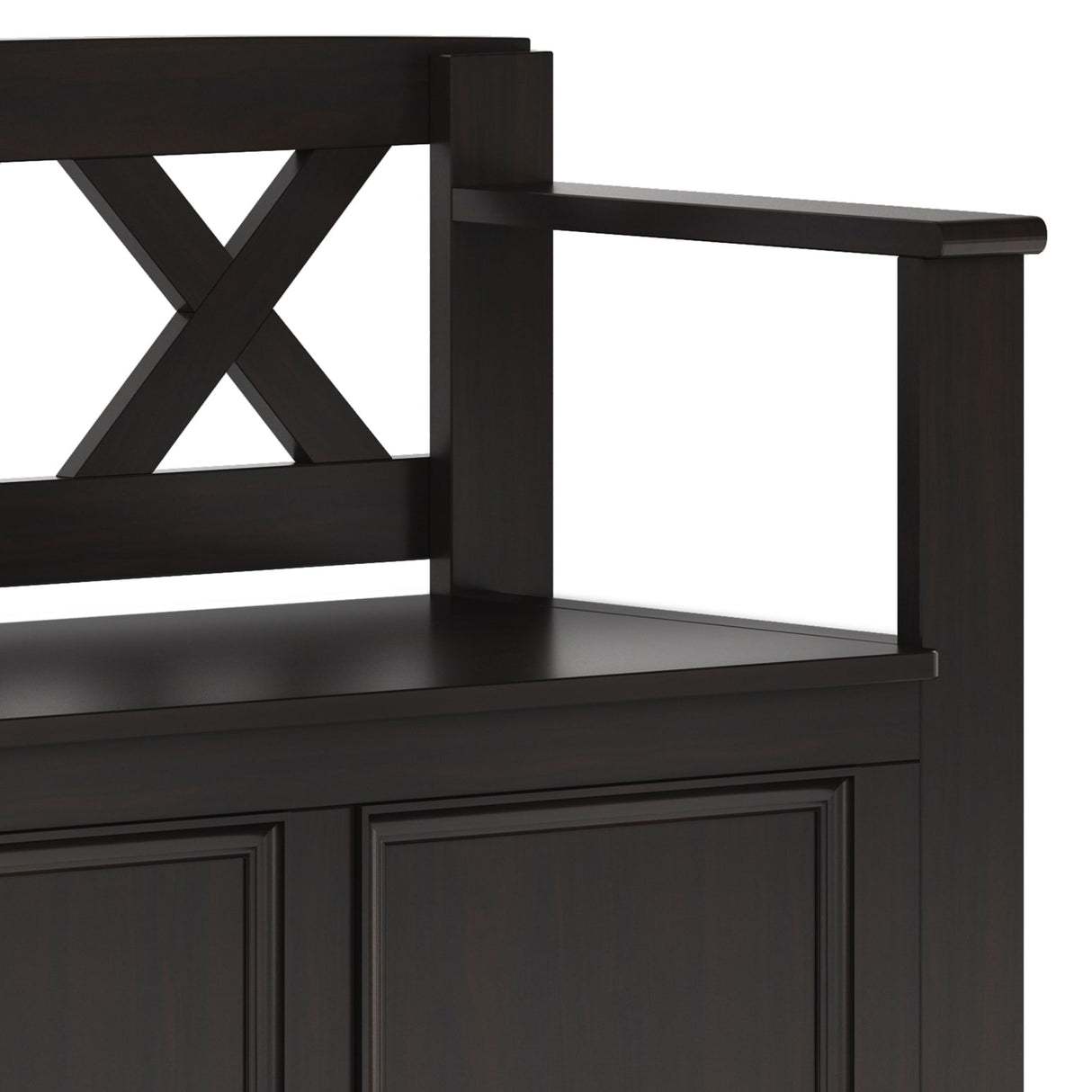 WYNDENHALL Halifax SOLID WOOD 36 inch Wide Transitional Small Entryway Storage Bench -  17"D x 36" W x 27.8"H