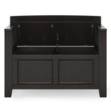 WYNDENHALL Halifax SOLID WOOD 36 inch Wide Transitional Small Entryway Storage Bench -  17"D x 36" W x 27.8"H