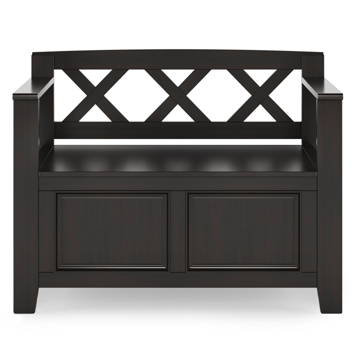 WYNDENHALL Halifax SOLID WOOD 36 inch Wide Transitional Small Entryway Storage Bench -  17"D x 36" W x 27.8"H