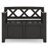WYNDENHALL Halifax SOLID WOOD 36 inch Wide Transitional Small Entryway Storage Bench -  17"D x 36" W x 27.8"H