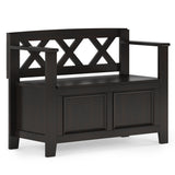 WYNDENHALL Halifax SOLID WOOD 36 inch Wide Transitional Small Entryway Storage Bench -  17"D x 36" W x 27.8"H