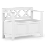 WYNDENHALL Halifax SOLID WOOD 36 inch Wide Transitional Small Entryway Storage Bench -  17"D x 36" W x 27.8"H