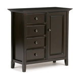 WYNDENHALL Halifax SOLID WOOD 37 inch Wide Transitional Medium Storage Cabinet - 37"w x 17"d x 36" h
