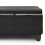 WYNDENHALL Halsey 48 inch Wide Contemporary Rectangle Ottoman Bench in Faux Leather