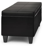WYNDENHALL Halsey 48 inch Wide Contemporary Rectangle Ottoman Bench in Faux Leather