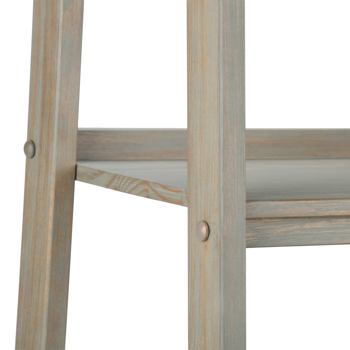 WYNDENHALL Hawkins SOLID WOOD 72 inch x 24 inch Modern Industrial Ladder Shelf with Storage - 24"w x 20"d x 72"h