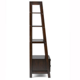 WYNDENHALL Hawkins SOLID WOOD 72 inch x 24 inch Modern Industrial Ladder Shelf with Storage - 24"w x 20"d x 72"h