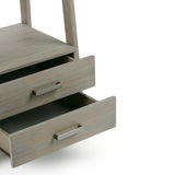WYNDENHALL Hawkins SOLID WOOD 72 inch x 24 inch Modern Industrial Ladder Shelf with Storage - 24"w x 20"d x 72"h
