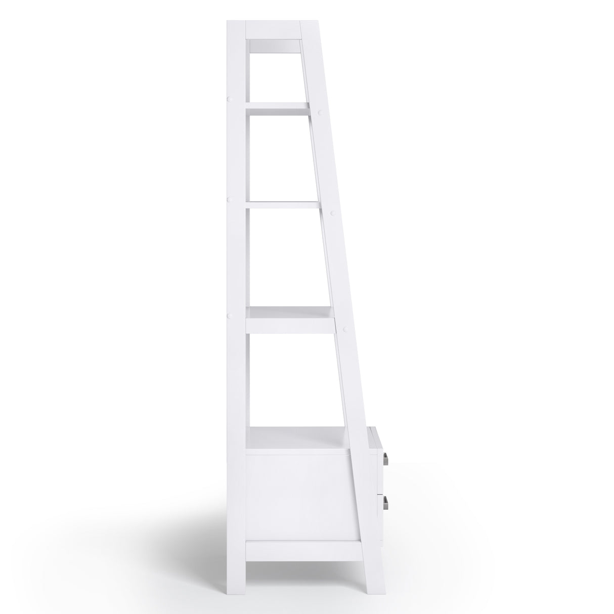 WYNDENHALL Hawkins SOLID WOOD 72 inch x 24 inch Modern Industrial Ladder Shelf with Storage - 24"w x 20"d x 72"h