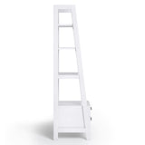 WYNDENHALL Hawkins SOLID WOOD 72 inch x 24 inch Modern Industrial Ladder Shelf with Storage - 24"w x 20"d x 72"h