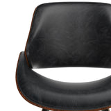 WYNDENHALL Malone Bentwood Dining Chair in Distressed Black Faux Leather - 20.9"w x 22.8"d x 30.9"h