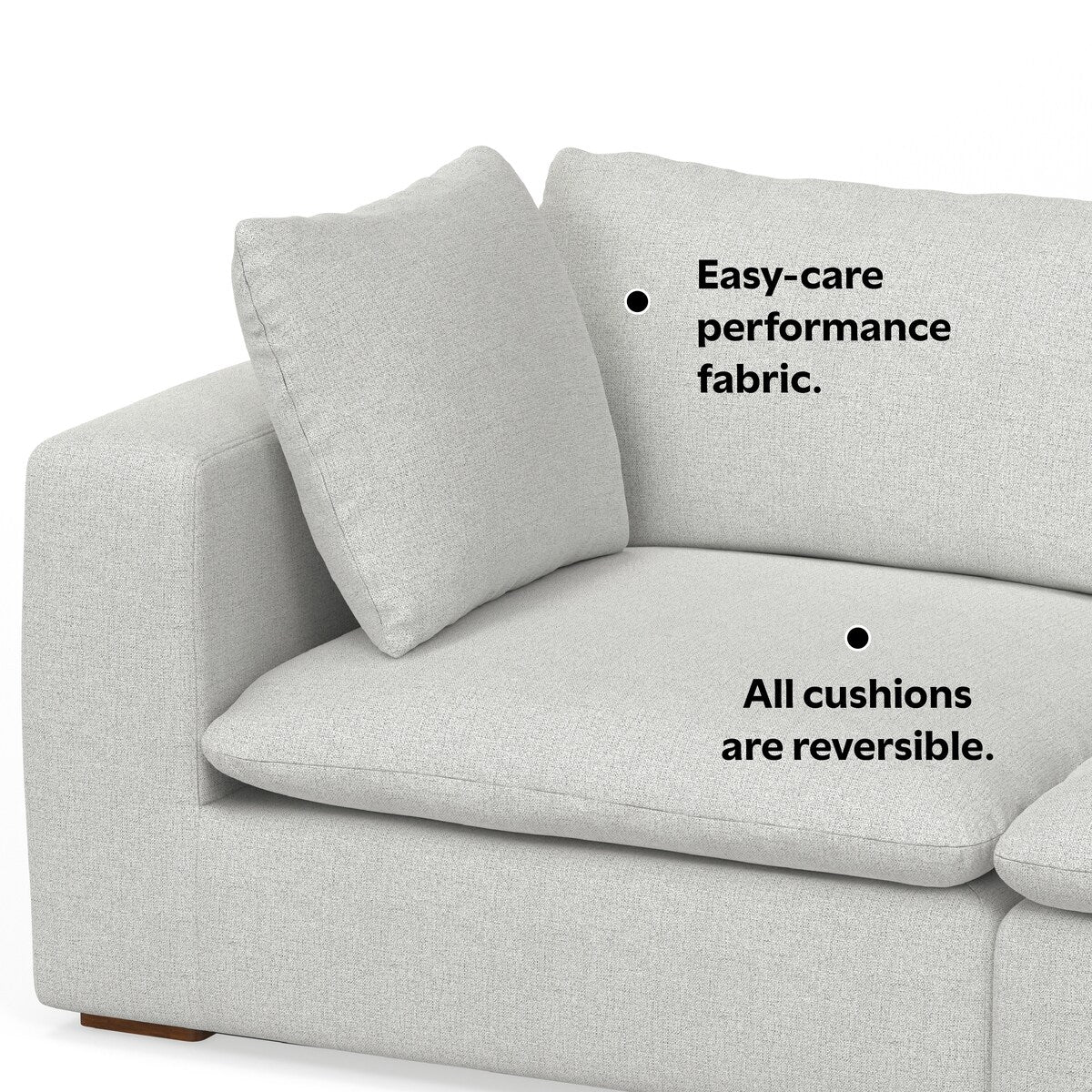 WYNDENHALL Marlee 2-Seater Modular Sofa in Velvety Chenille Performance Fabric