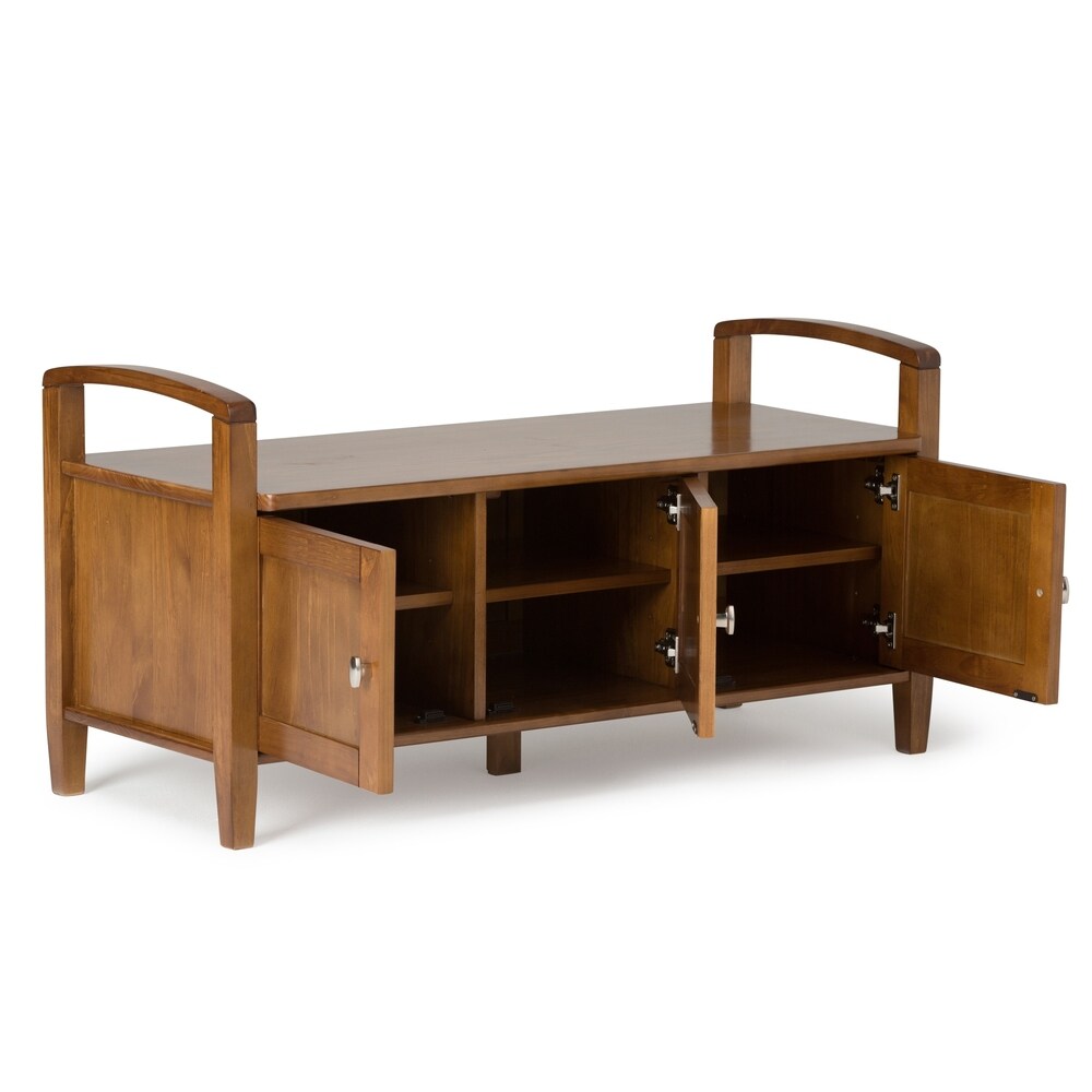 WYNDENHALL Norfolk Honey Brown Entryway Storage Bench