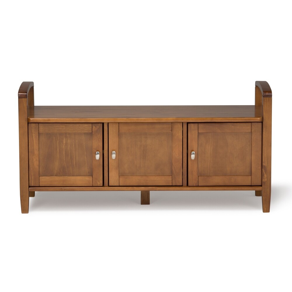 WYNDENHALL Norfolk Honey Brown Entryway Storage Bench