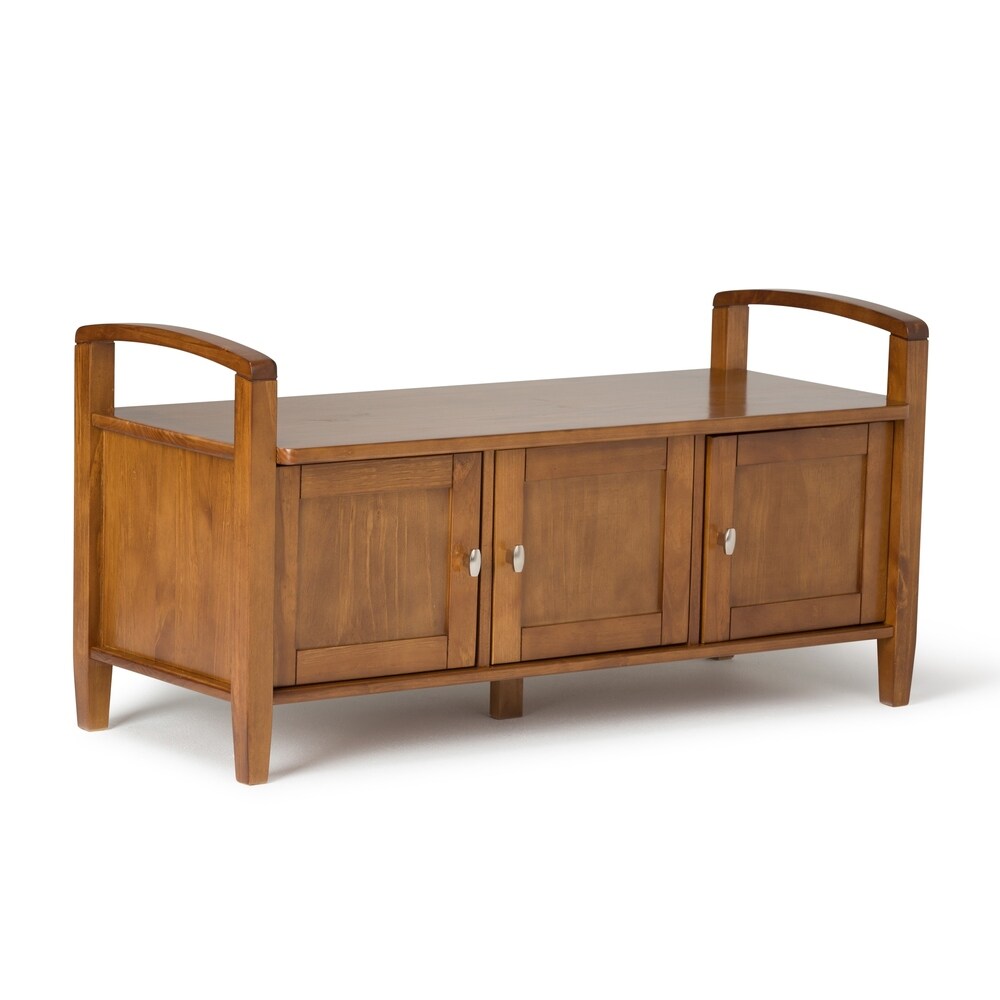WYNDENHALL Norfolk Honey Brown Entryway Storage Bench