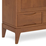 WYNDENHALL Pearson SOLID HARDWOOD 48 inch Wide Mid Century Modern Medium Storage Cabinet - 48"w x 17"d x 42" h