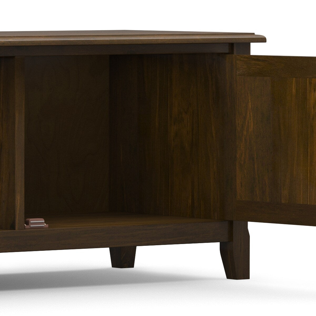 WYNDENHALL Portland SOLID WOOD 72" Wide Transitional TV Media Stand in Mahogany Brown For TVs up to 80" - 17" D x 72" W x 20" H