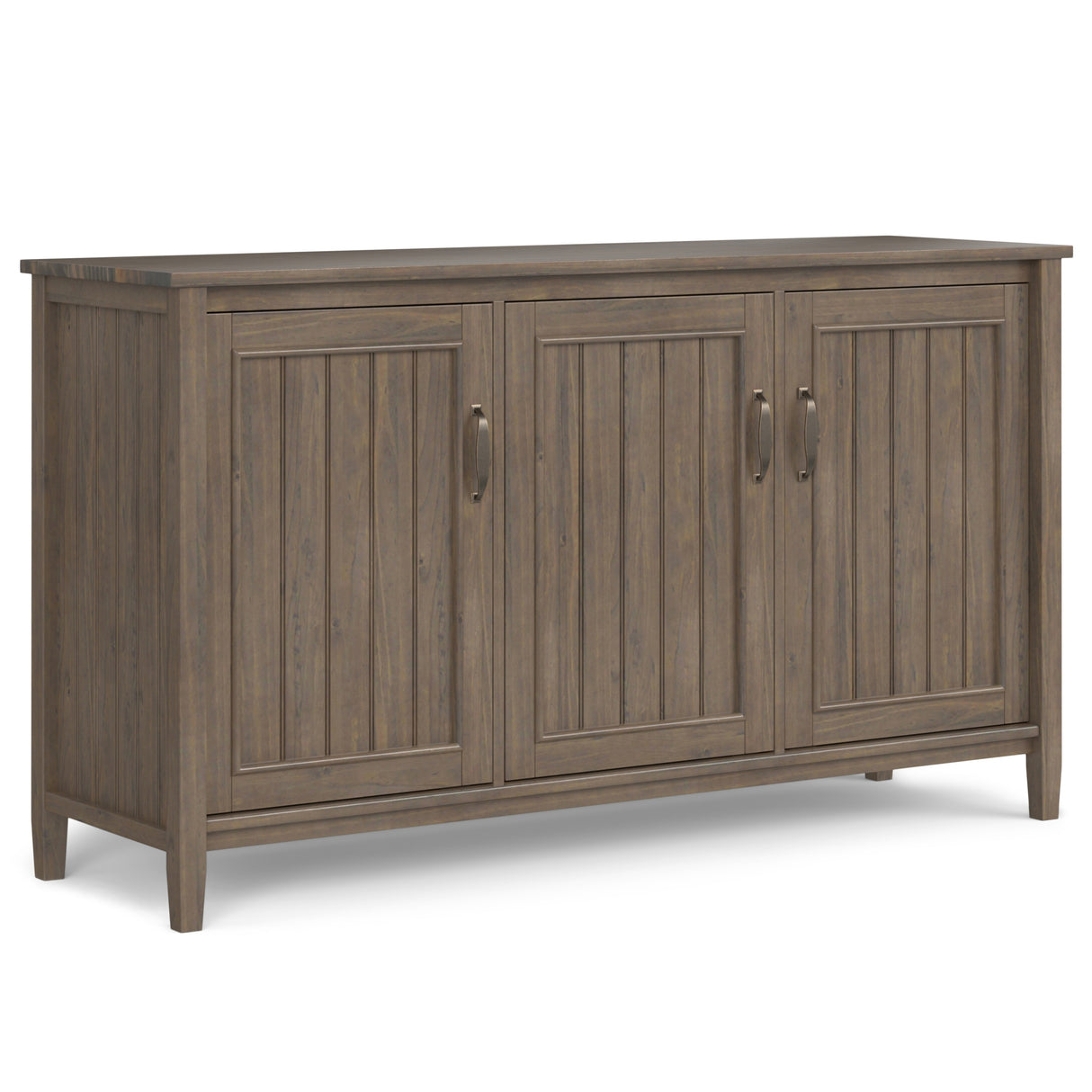 WYNDENHALL Rowan SOLID WOOD 60 inch Wide Contemporary Wide Storage Cabinet in Smoky Brown - 18"d x 60" w x 34"h