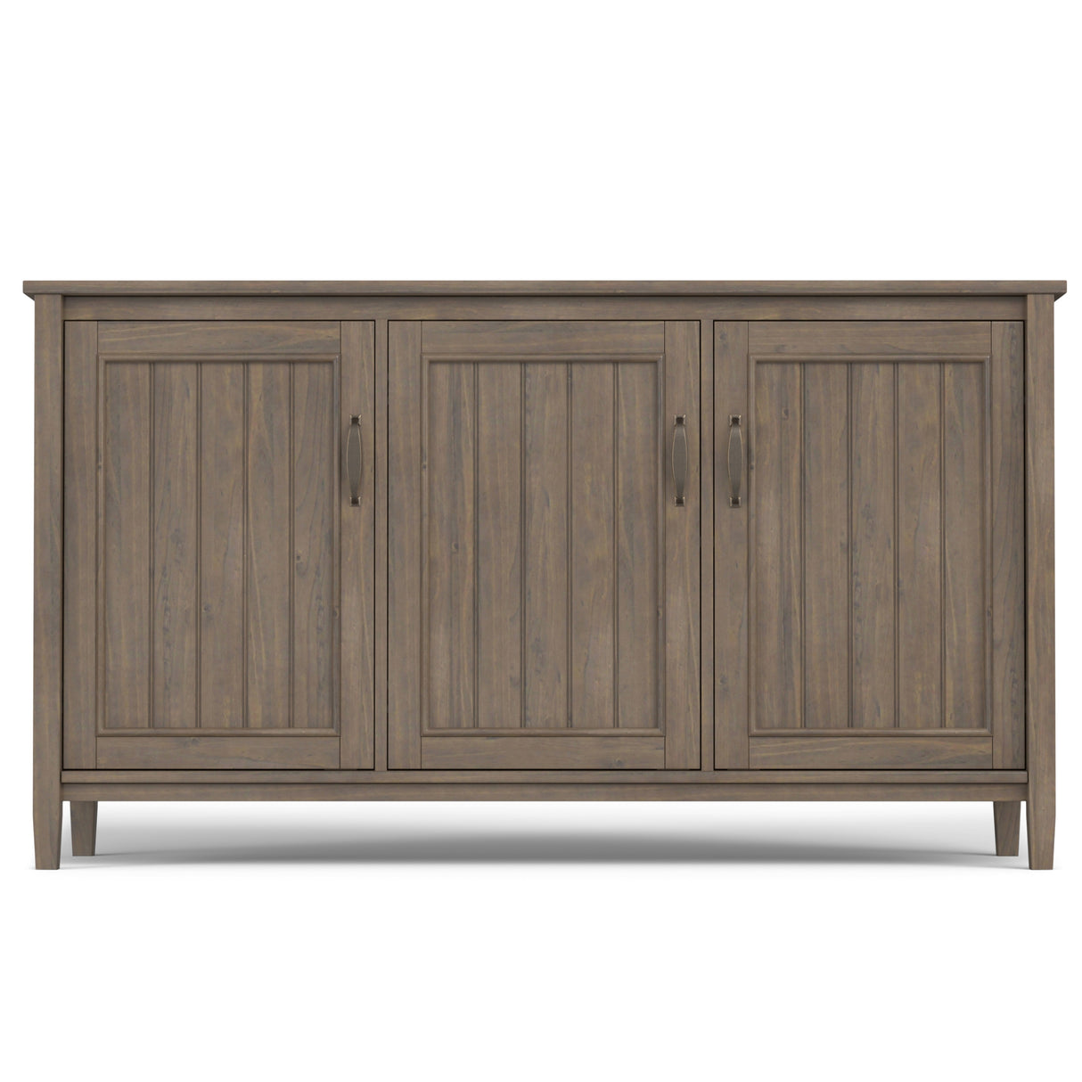 WYNDENHALL Rowan SOLID WOOD 60 inch Wide Contemporary Wide Storage Cabinet in Smoky Brown - 18"d x 60" w x 34"h