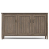 WYNDENHALL Rowan SOLID WOOD 60 inch Wide Contemporary Wide Storage Cabinet in Smoky Brown - 18"d x 60" w x 34"h