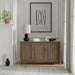 WYNDENHALL Rowan SOLID WOOD 60 inch Wide Contemporary Wide Storage Cabinet in Smoky Brown - 18"d x 60" w x 34"h