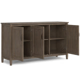 WYNDENHALL Rowan SOLID WOOD 60 inch Wide Contemporary Wide Storage Cabinet in Smoky Brown - 18"d x 60" w x 34"h