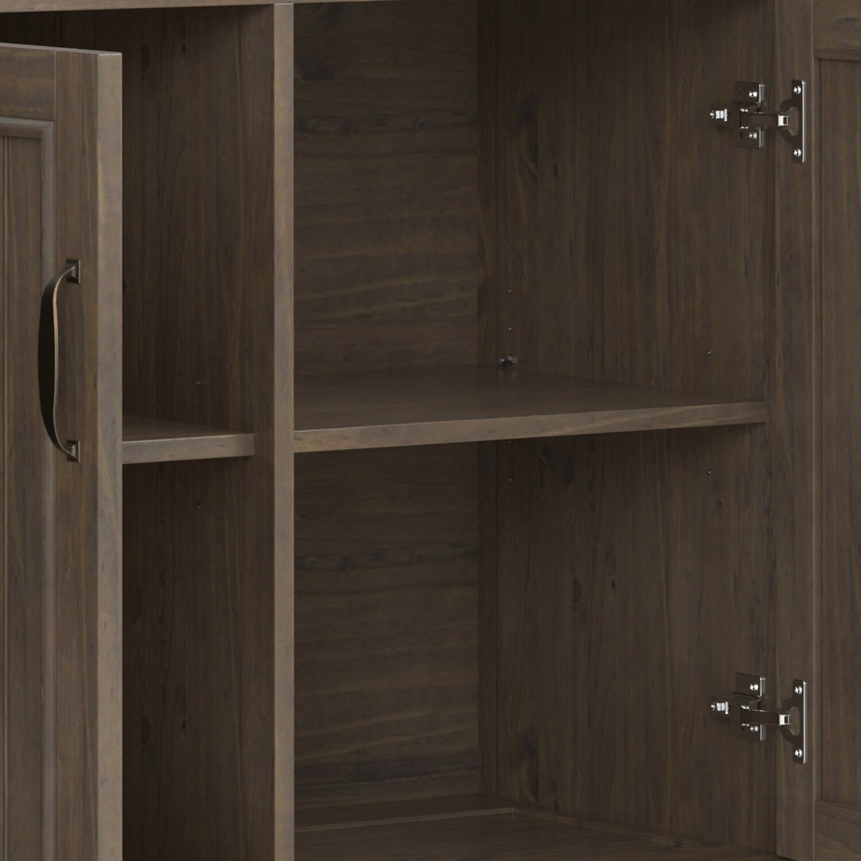 WYNDENHALL Rowan SOLID WOOD 60 inch Wide Contemporary Wide Storage Cabinet in Smoky Brown - 18"d x 60" w x 34"h