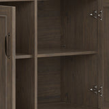 WYNDENHALL Rowan SOLID WOOD 60 inch Wide Contemporary Wide Storage Cabinet in Smoky Brown - 18"d x 60" w x 34"h