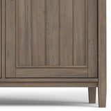 WYNDENHALL Rowan SOLID WOOD 60 inch Wide Contemporary Wide Storage Cabinet in Smoky Brown - 18"d x 60" w x 34"h