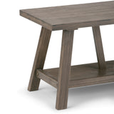 WYNDENHALL Stewart SOLID WOOD 48 inch Wide Industrial Entryway Bench in Driftwood - 48 W x 17 D x 20 H
