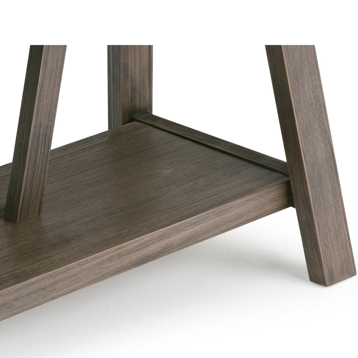 WYNDENHALL Stewart SOLID WOOD 48 inch Wide Industrial Entryway Bench in Driftwood - 48 W x 17 D x 20 H