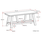 WYNDENHALL Stewart SOLID WOOD 48 inch Wide Industrial Entryway Bench in Driftwood - 48 W x 17 D x 20 H