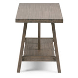 WYNDENHALL Stewart SOLID WOOD 48 inch Wide Industrial Entryway Bench in Driftwood - 48 W x 17 D x 20 H